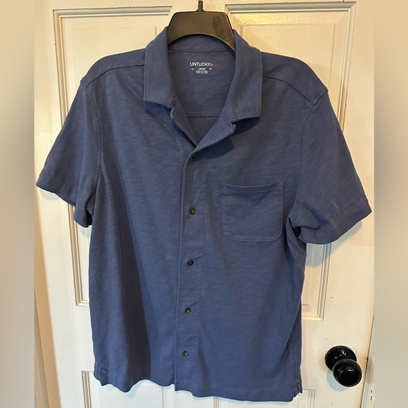 Untuckit Sapori Camp Cotton Slub Collar Shirt Size Medium Button - Picture 1 of 10